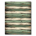 Rustic Sage and Cream Striped Wood Rug
