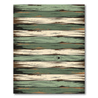 Rustic Sage and Cream Striped Wood Rug