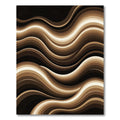 Modern Abstract Sepia Wave Art Rug