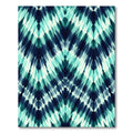 Teal Indigo Chevron Ikat Ripple Rug