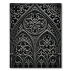 Gothic Silver Quatrefoil Arched Screen Rug