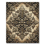Vintage Ornate Acanthus Scroll Medallion Rug