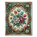 Ornate Baroque Floral Bouquet Wall Art Rug