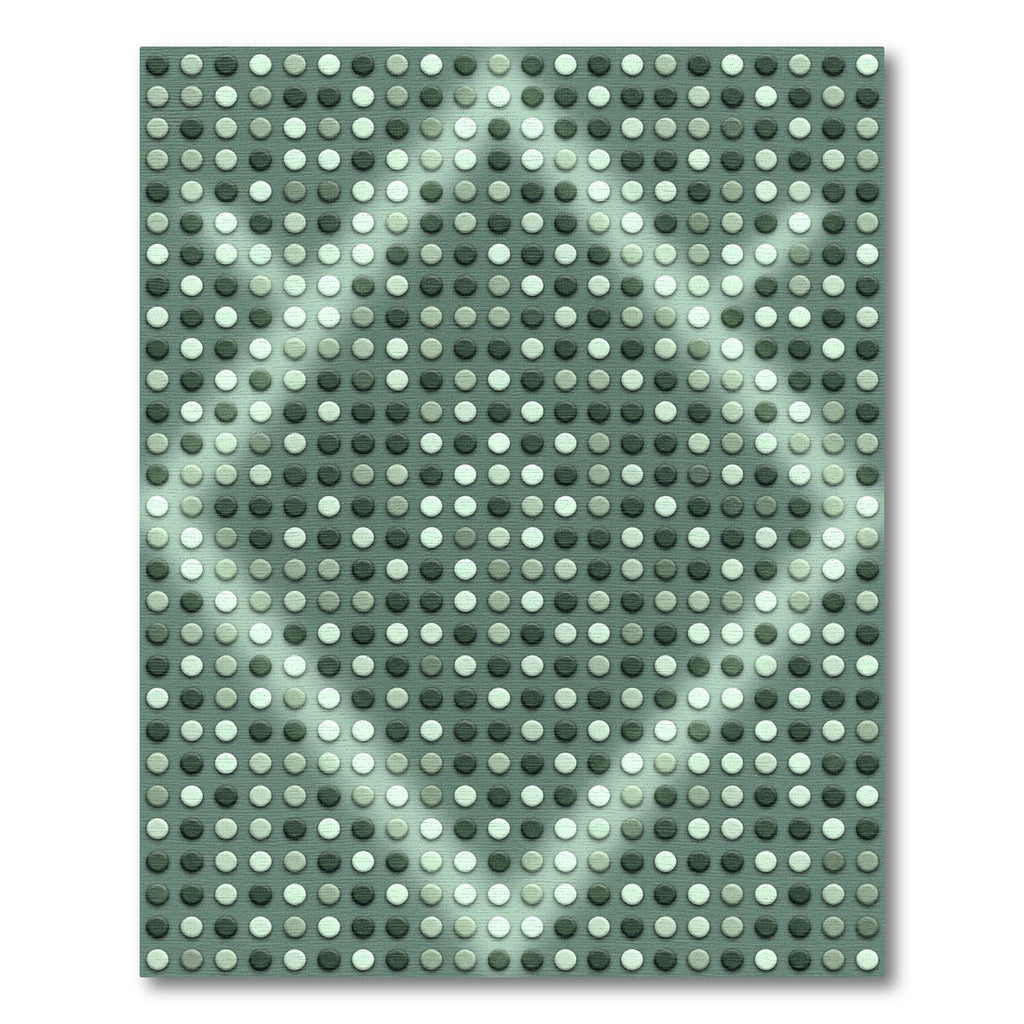 Sage Green Geometric Diamond Dot Rug