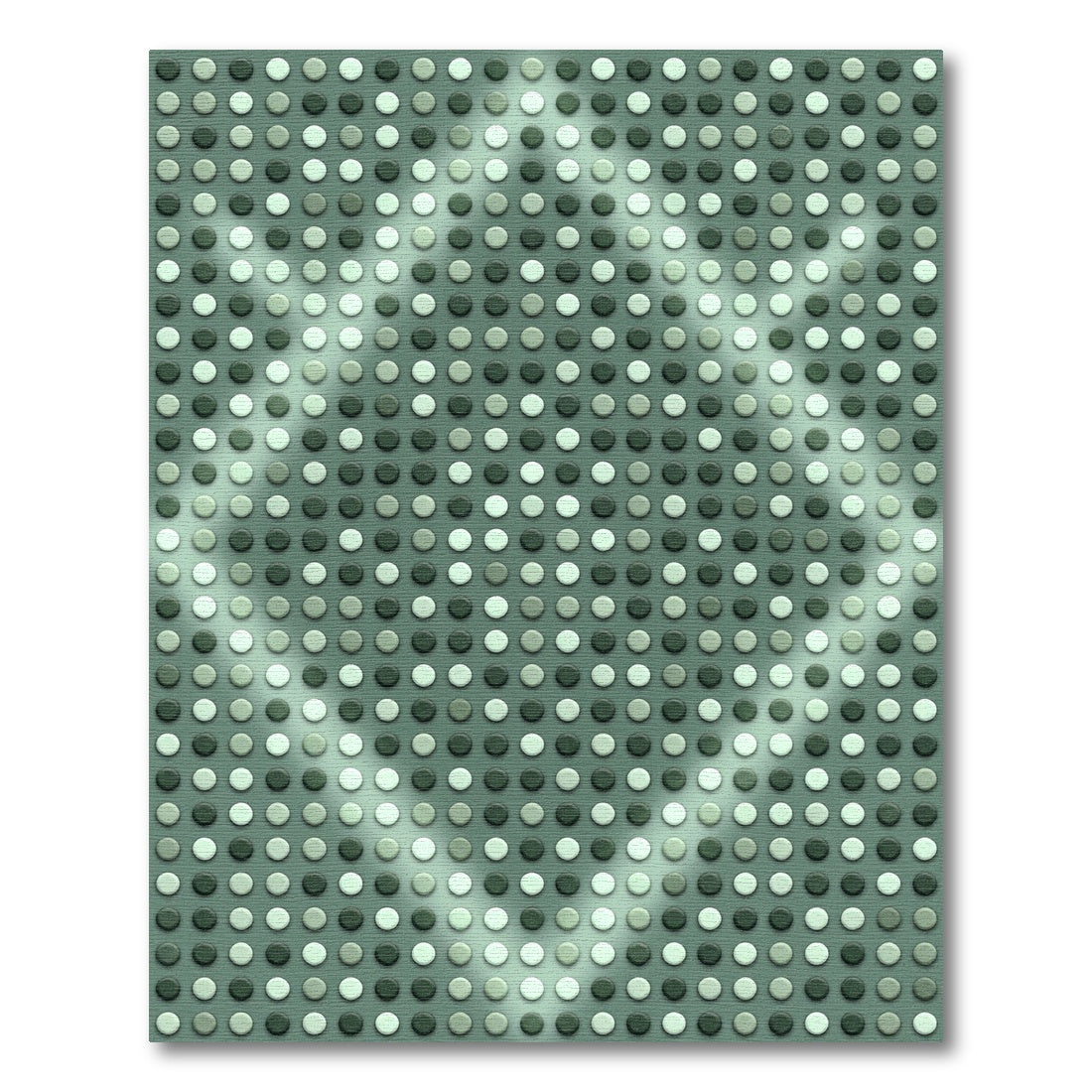 Sage Green Geometric Diamond Dot Rug