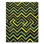 Modern Isometric Green Zigzag Geometric Rug