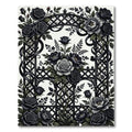 Gothic Black Rose Garden Lattice Rug
