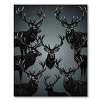 Dark Elegance Majestic Deer Portrait Rug