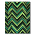 Forest Green Chevron Layered Rug