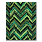 Forest Green Chevron Layered Rug