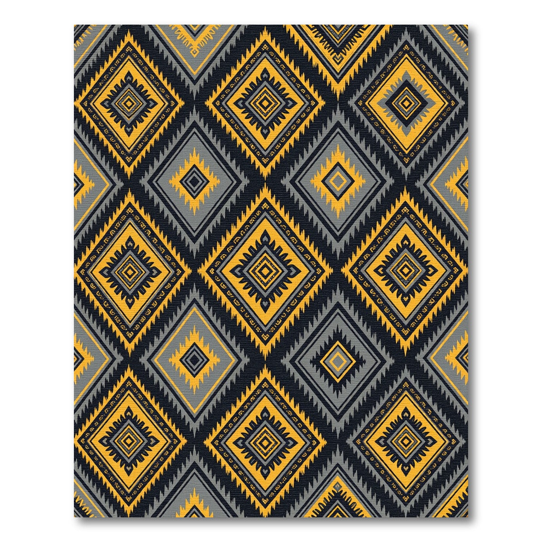 Tribal Yellow Geometric Diamond Rug