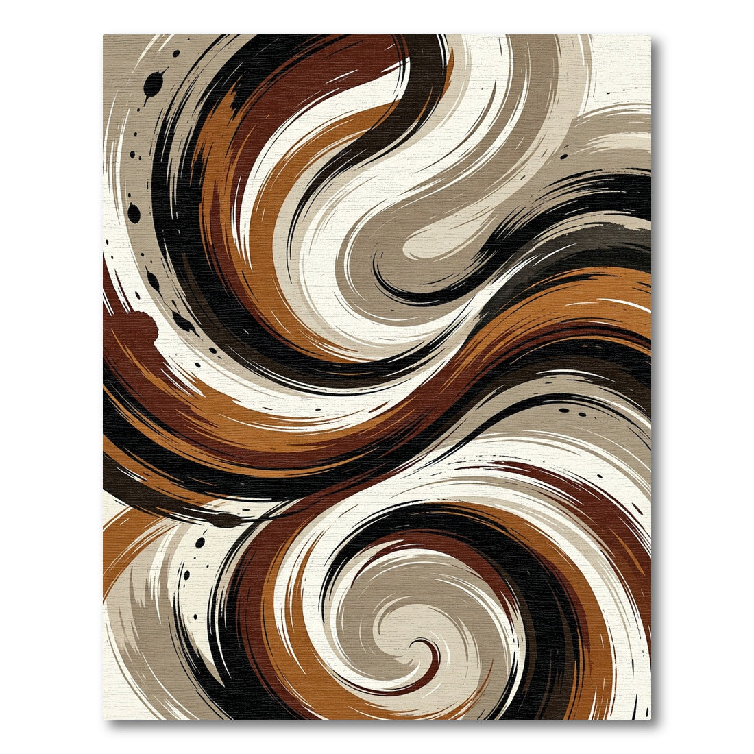 Earthy Marble Swirl Abstract Rug