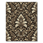 Antique Gold Damask Scroll Ornament Rug