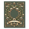 Golden Laurel Wreath Ornament Rug