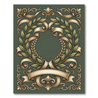 Golden Laurel Wreath Ornament Rug