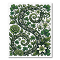 Emerald Green Floral Clover Scroll Rug