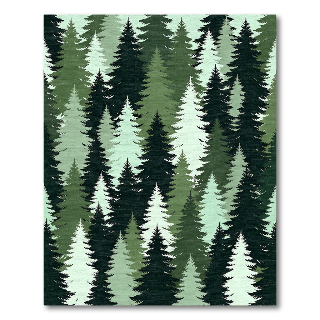 Shades of Green Forest Trees Gradient Rug