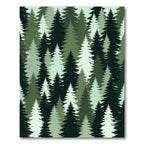 Shades of Green Forest Trees Gradient Rug