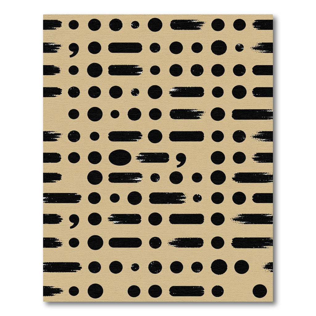 Black Dots Brush Strokes Composition Rug