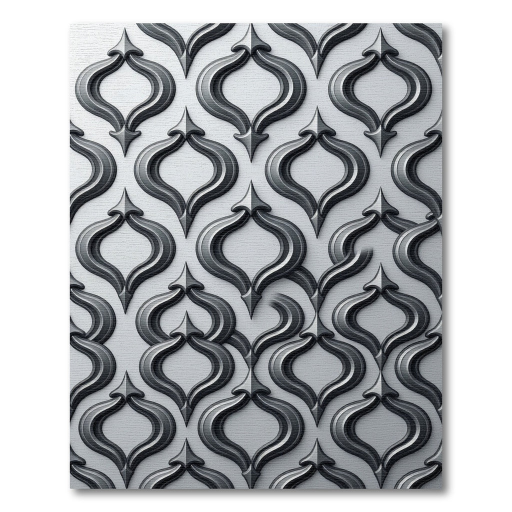Sophisticated Black Sculpted Gothic Trellis Rug