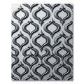Sophisticated Black Sculpted Gothic Trellis Rug