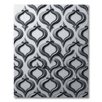 Sophisticated Black Sculpted Gothic Trellis Rug