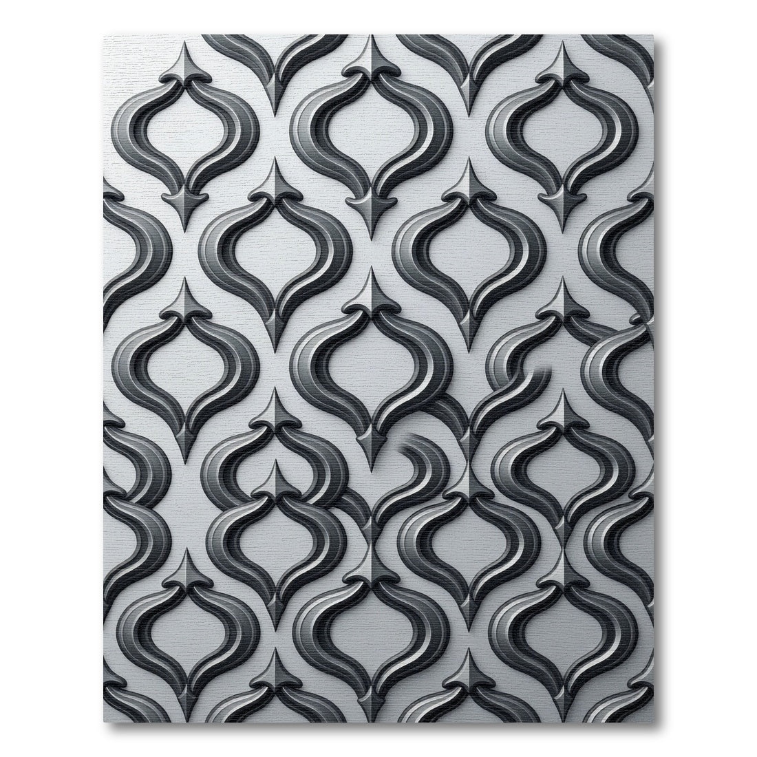 Sophisticated Black Sculpted Gothic Trellis Rug