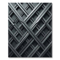 Geometric Charcoal Industrial Crosshatch Grid Rug