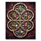 Stained Glass Gothic Cross Chalice Rug
