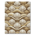 Beige Scallop Shell Wavy Coastal Accent Rug