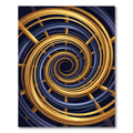 Gold and Navy Celestial Spiral Vortex Rug