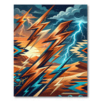 Electric Sunset Lightning Geometric Desert Abstract Rug
