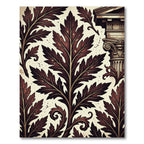 Deep Burgundy Acanthus Leaf Column Rug