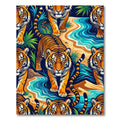 Vibrant Orange Tiger Tropical River Rug