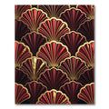Art Deco Crimson Shell Fan Gold Rug