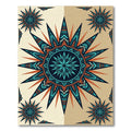 Sunburst Turquoise Orange Geometric Medallion Rug