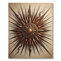 Intricate Golden Sunburst Compass Graphic Rug