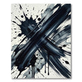 Dark Ink Splash Abstract Brushstrokes Rug