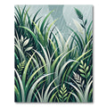 Lush Green Botanical Rainforest Foliage Rug