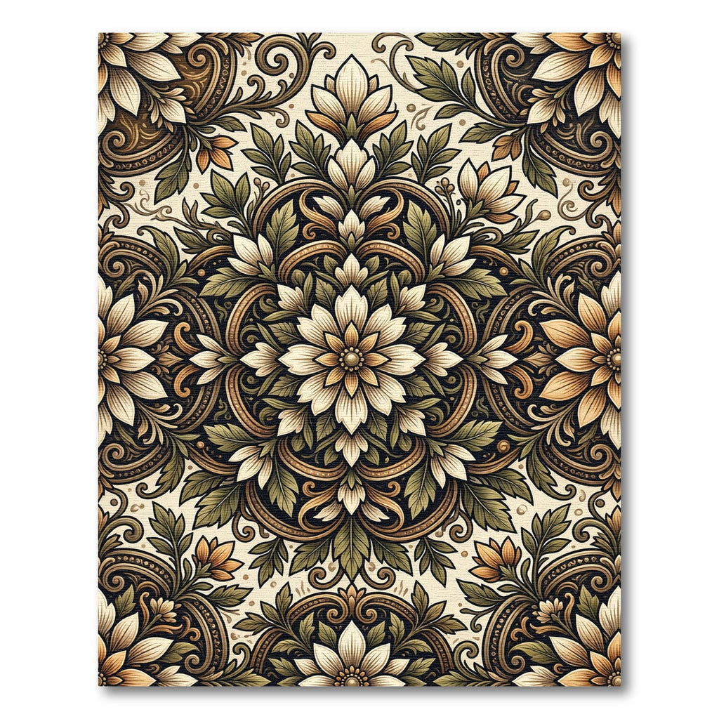 Antique Floral Medallion Dark Verdant Rug