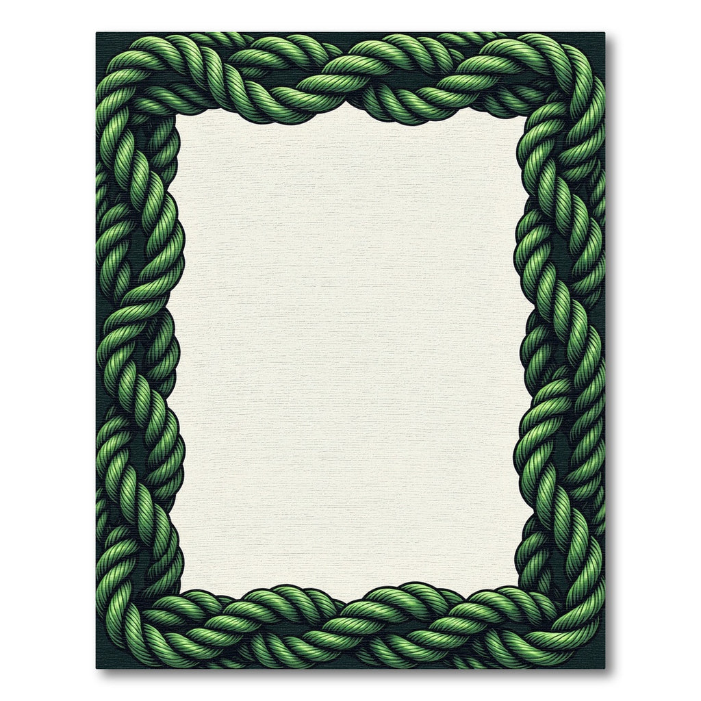 Deep Green Braided Rope Border Rug