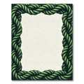Deep Green Braided Rope Border Rug