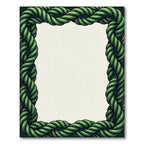 Deep Green Braided Rope Border Rug