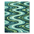 Green Teal Wavy Landscape Flow Rug