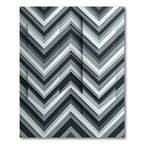 Monochrome Chevron Layered Geometric Gray Rug