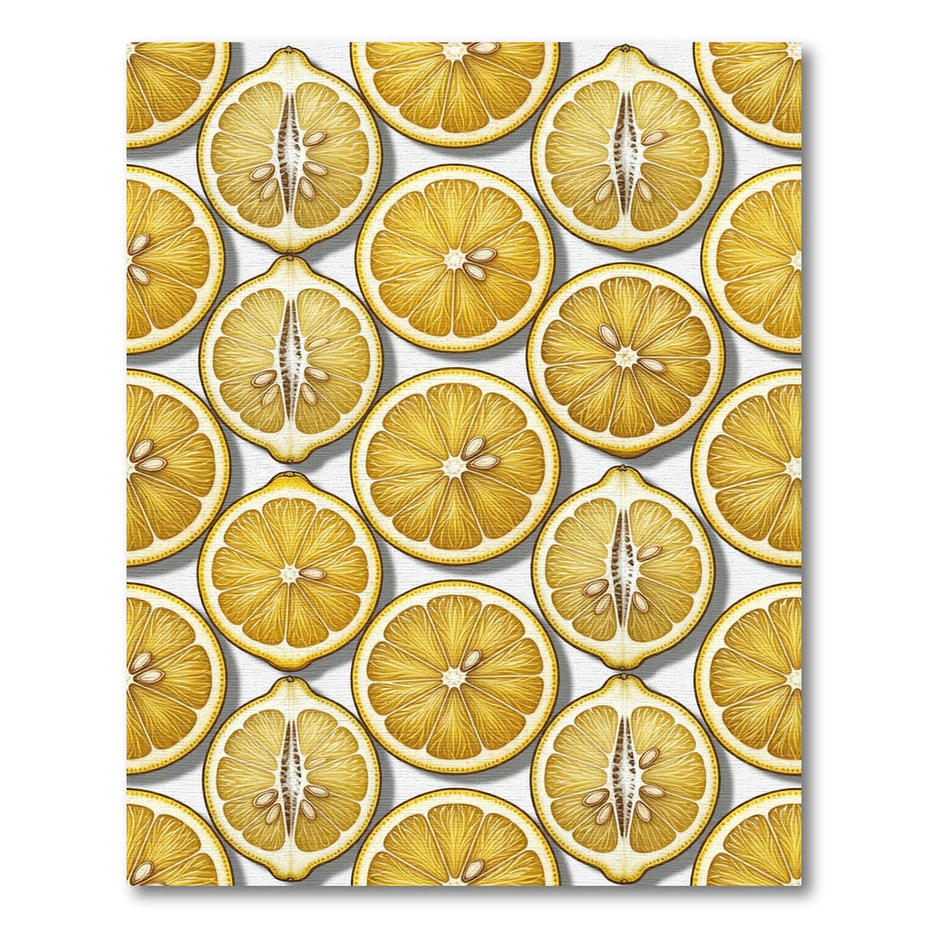 Vibrant Citrus Slice Sun Yellow Backdrop Rug