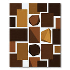 Earthy Tones Geometric Faceted Form Rug