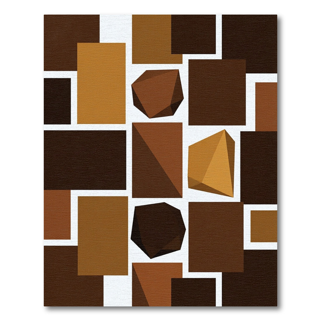 Earthy Tones Geometric Faceted Form Rug