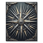 Gothic Steel Compass Sunburst Rug