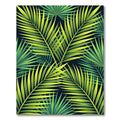 Vibrant Lime Green Palm Frond Jungle Rug
